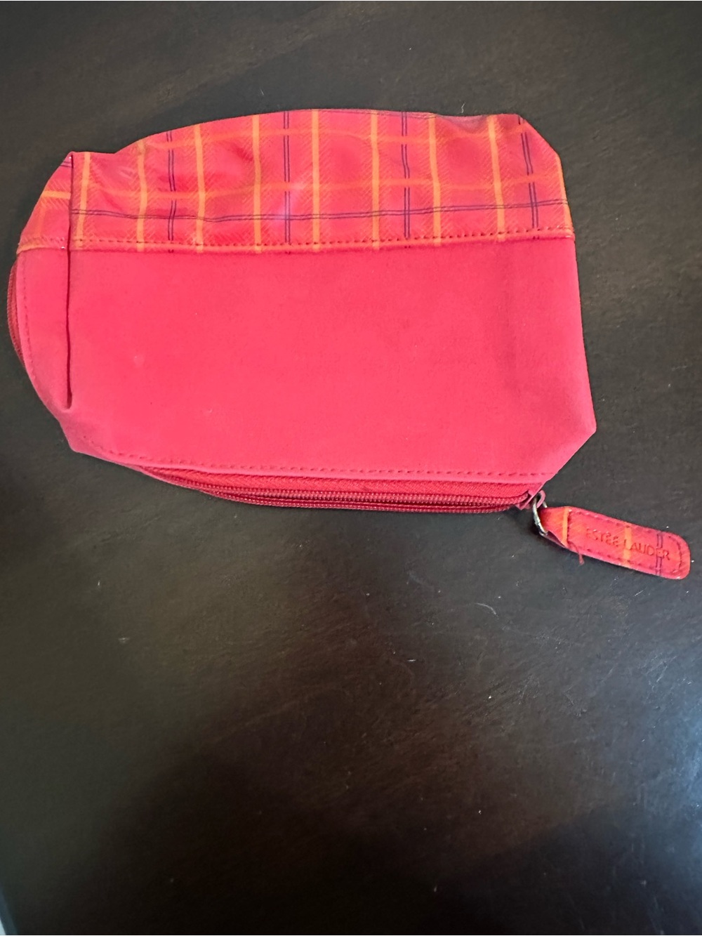 Red Plaid Accent Cosmetic Pouch by Tommy Hilfiger